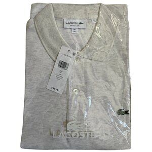 Lacoste Men's Short Sleeve Pique Polo, Grey Chine, Large